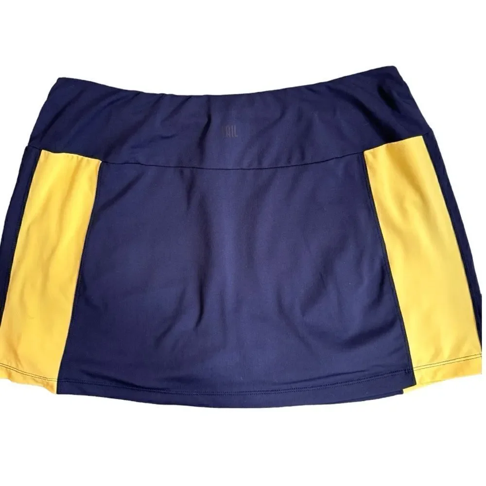 Tail Women’s Navy Regatta Tanisha Skirt Navy Blue/Lemon Fizz Pickleball Golf L